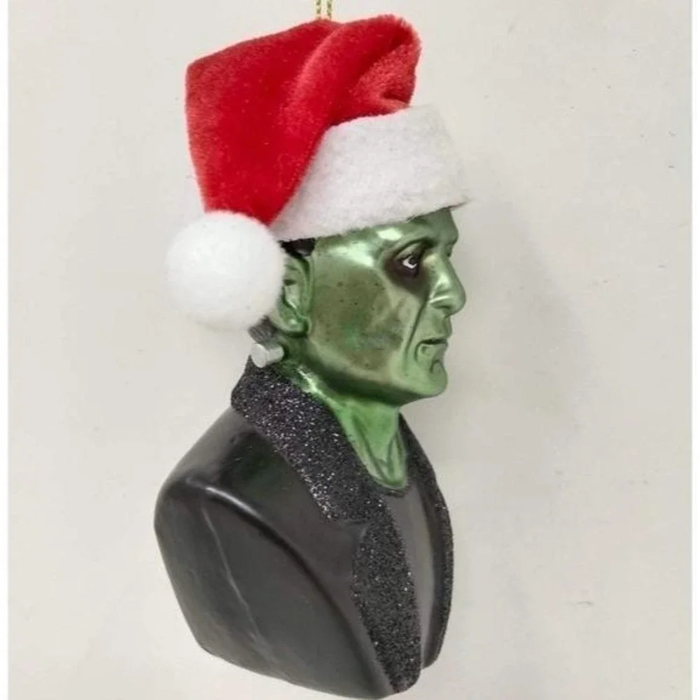 Vintage Style Halloween Frankenstein Santa Blown Glass Christmas Ornament‎
